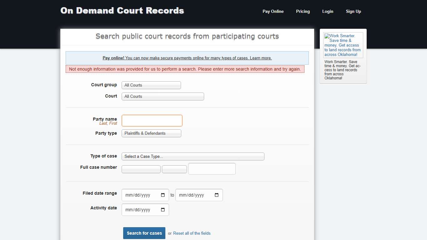 On Demand Court Records